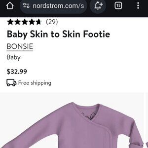 Bonnie skin to skin footie